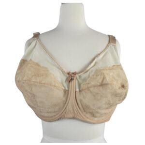 Wacoal Retro Chic Full Figure Underwire Bra Toast 44DDD 44F